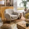 Fauteuil En Polyester Beige HOLMA
