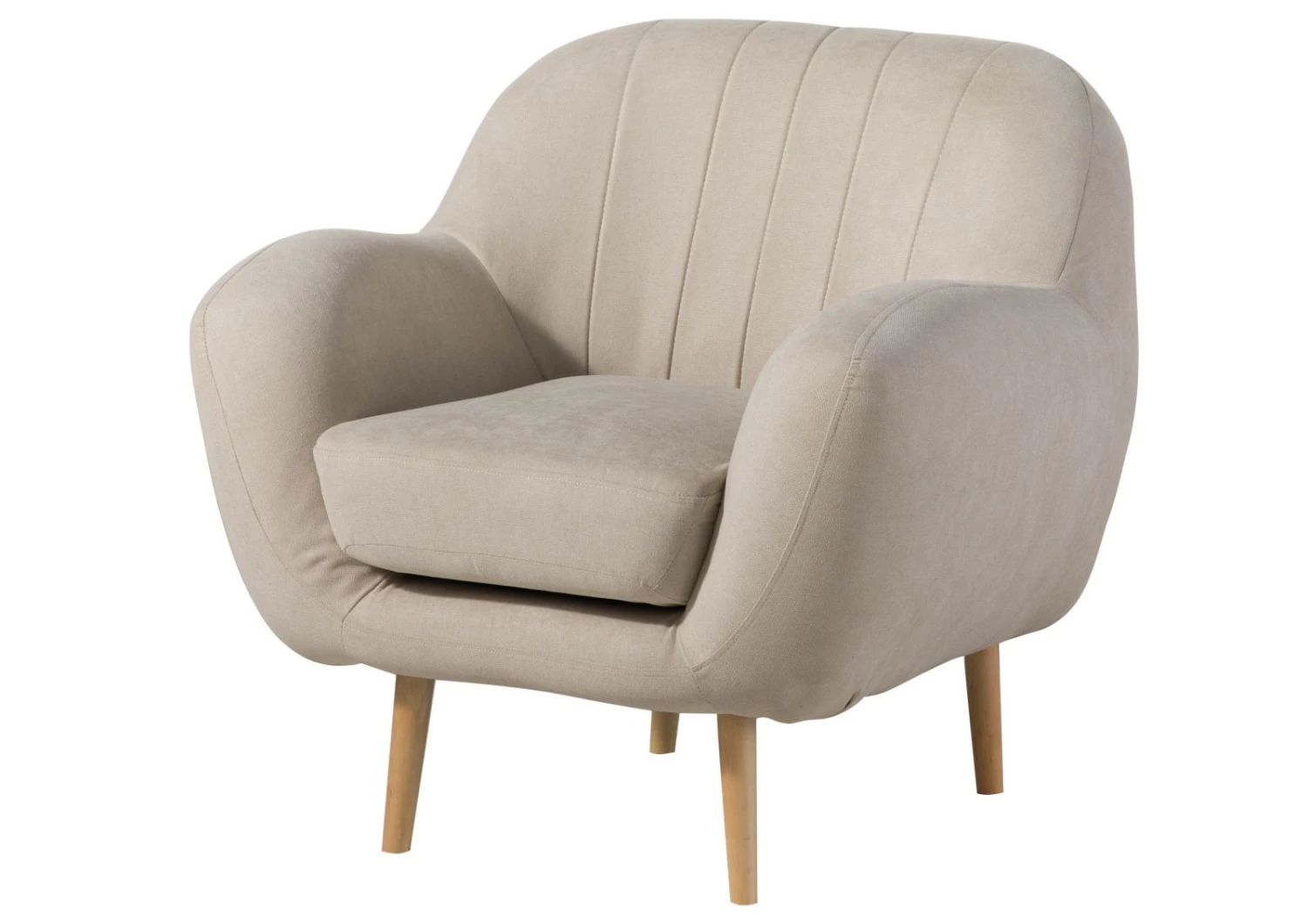 Fauteuil En Polyester Beige HOLMA 9 Fauteuil En Polyester Beige HOLMA – Image 9