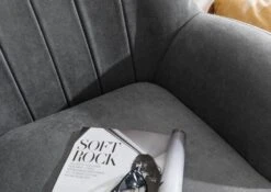 Fauteuil En Polyester Gris HOLMA 13 Fauteuil En Polyester Gris HOLMA -Massivmoebel24 68 920 100 0188 5