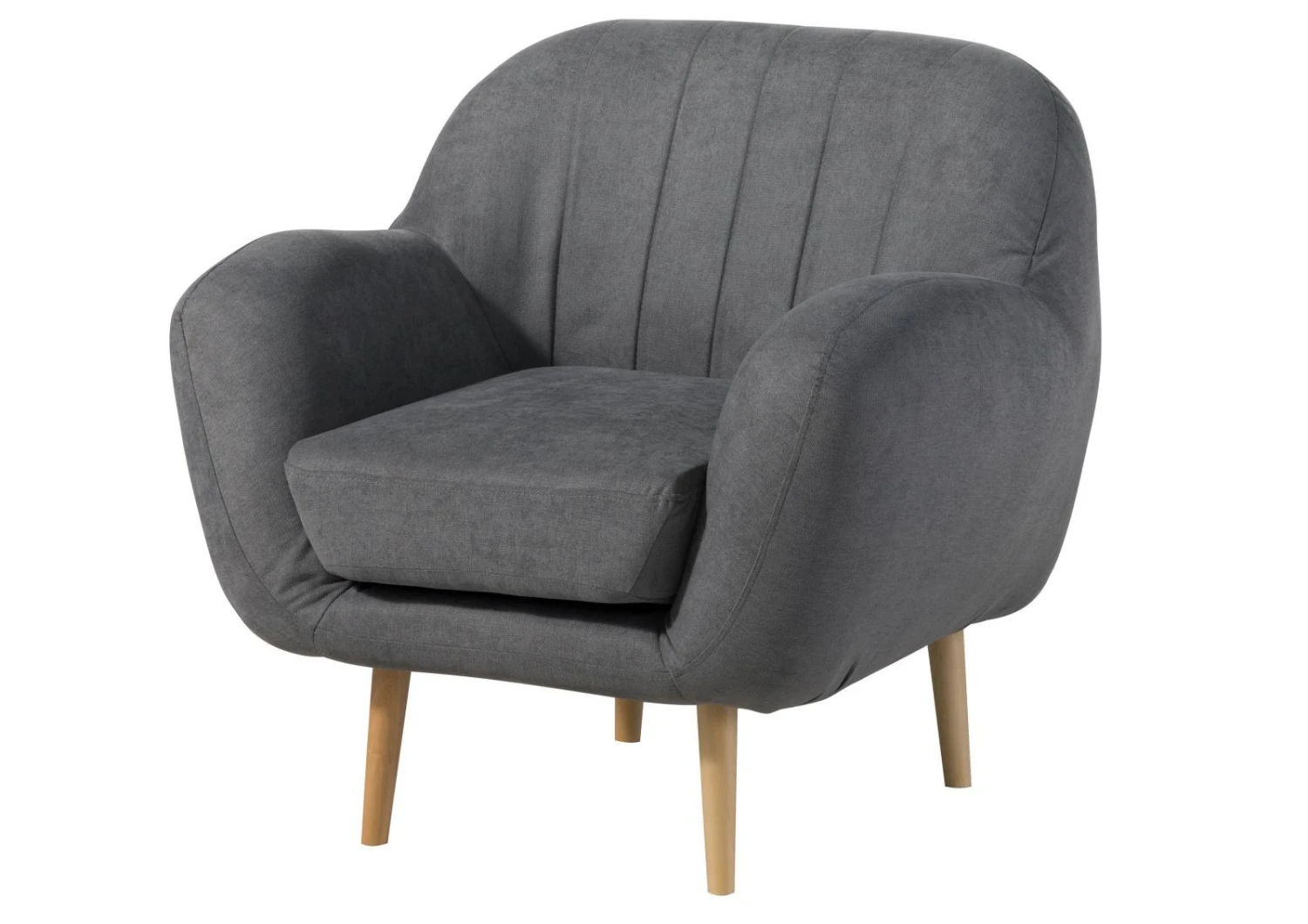 Fauteuil En Polyester Gris HOLMA 9 Fauteuil En Polyester Gris HOLMA – Image 9