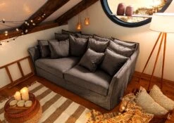 Canapé 2 Places En Polyester Gris Taupe AMY -Massivmoebel24 68 920 100 0190 3