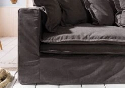 Canapé 2 Places En Polyester Gris Taupe SYLT -Massivmoebel24 68 920 100 0193 7