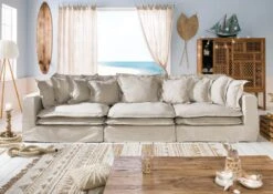 Canapé 3 Places En Polyester Beige SYLT -Massivmoebel24 68 920 100 0194 3