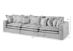 Canapé 3 Places En Polyester Beige SYLT -Massivmoebel24 68 920 100 0194 8