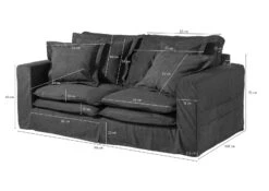 Canapé 2 Places En Polyester Gris Taupe KINGSTON -Massivmoebel24 68 920 100 0198 8 1