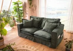 Canapé 2 Places En Polyester Vert KINGSTON 11 Canapé 2 Places En Polyester Vert KINGSTON -Massivmoebel24 68 920 100 0199 3